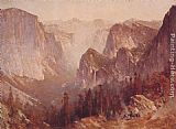 Thomas Hill Canvas Paintings - Encampment Surrounded by Mountains